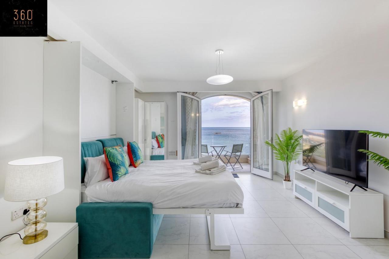 Seafront, Studio Home With Private Seaview Terrace By 360 Estates St. Paul's Bay Buitenkant foto